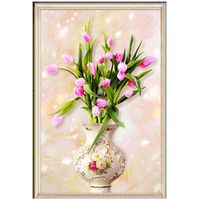 Wholesale Tulip Flower Special Shaped Drill kits D Diamond Painting DIY Round Set Home Cross Stitch Mosaic Gift Decoration Adults Art