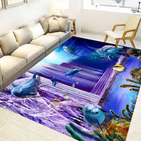Wholesale Summer Home D Underwater World Printing Carpet Blue Style Child Room Play Crawl Carpets mm Kids Bedroom Game Climbing Mat Rugs