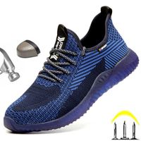 Wholesale Boots Work Safety Shoes Men Ankle Shoe Man Summer Breathable Lightweight Oil Resistant Sneakers Free O6KK