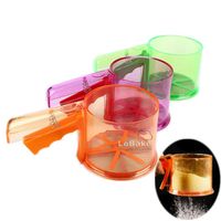 Wholesale Baking Pastry Tools Colors cm Diameter Antiskid Clear Plastic Manual Cup Mesh Flour Sifter Colanders Strainers With Handle DIY Kitchen B