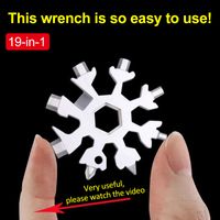 Wholesale 19 in Mini Snowflake Wrench Multifunction Spanner Bottle Opener Hex Wrenchs Screwdriver Micro Safety Hammer Repair Tool With Key Ring For Travel Bike Home Outdoor
