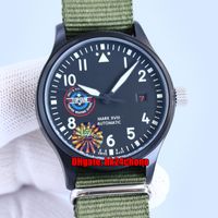 Wholesale Top Quality Watches mm Ceramic Case Cal Automatic Mens Watch Black Dial Braided Strap Gents Sports Wristwatches