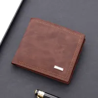 Wholesale Men Wallet Short Luxury Wallets Leather Multi Slot Can Hold Driving License Retro One Piece Dollar Clip Coin Purse
