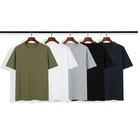 Wholesale Men s brand pure cotton short sleeved T shirt fashion casual high quality black and white gray army green dark blue M XL