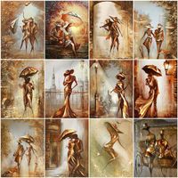 Wholesale Diy Painting By Number Couple Drawing On Canvas Oil x50cm Modern Wall Art Paint Numbers Figure Kits Gift Paintings