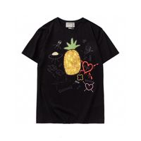 Wholesale pineapple designer t shirt men pig fashion clothing short sleeve women Punk print letter embroidery Cat Summer Skateboard tops beverly hills Cherry Casual Tees S XL
