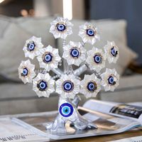 Wholesale H D Turkish Blue Evil Eye Flower Figurines Wealth Lucky Tree Showpiece Great Housewarming Health Healing Gift Home Decor