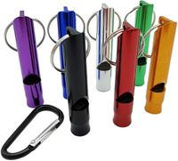 Wholesale Aluminum emergency whistle keychain camping hiking outdoor sports tools multi function training whistles