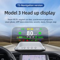 Wholesale HUD head up display for electric vehicles Tesla with OBD high definition vehicle speed and battery time display safety alert
