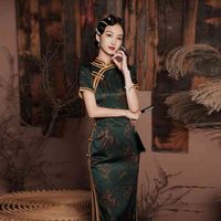 Wholesale Republic of China Daily cheongsam improved new autumn fashion show performance temperament Chinese young dress