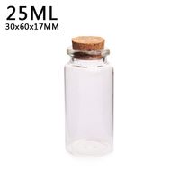Wholesale 25ml x60x17mm Small Mini Glass Bottles Jars with Cork Stoppers Message Weddings Jewelry Party Favors Bottle