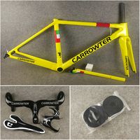 Wholesale Yellow T1100 UD Glossy CARROWTER C64 carbon road Bike frames Concept V3Rs Handlebar Saddle Seat Water Bottle cages holders Packaged for Sale