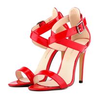 Wholesale Dress Shoes LOSLANDIFEN Women Pumps Sexy Open Toe Thin Heels For Patent Leather High CM