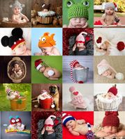 Wholesale Cute Baby Newborn Nursling Photo Photography Props Costume Handmade Crochet Knitted Hat Cartoon Animal Head Beanie Cap Mix Styles