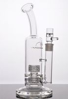 Wholesale Real picture glass water pipe Two tire Function oil rig recycler Straight glass bong r pipe Best quality Glass shisha