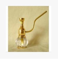 Wholesale Transparent two water pipe tobacco cigarette copper water pipe smoking filter glass bong accessories glass hookah ac