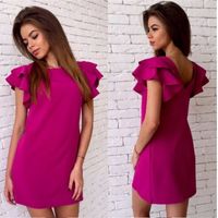 Wholesale Women Fashion Petal sleeves Dresses for womens plus size clothing loose fit bodycon casual dresses ladies club dresses GZQZ4 F