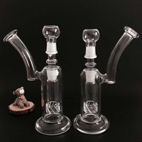 Wholesale Bubbler glass bong percolator smoking Water Pipes mm joint with dome nail Oil Rigs ash catcher Hookah two functions inches
