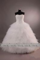 Wholesale Real Image Vintage Strapless Gorgeous Ball Gown Wedding Dresses Bridal Gown Plus Size New Arrival