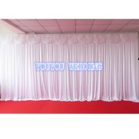 Wholesale White m H m L Shine knit Wedding Backdrop Curtain With Swag For Banquet Hotel Party Event Place Decoration Use