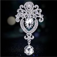 Wholesale Vintage Crown Pin Crystal Dangle Brooch High end Rhinestone Brooch Beautiful Pins For Women New Jewelry Accessories Bridal Wedding Bouq