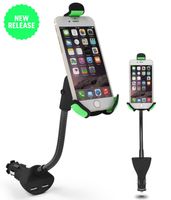 Wholesale Car Phone Holder with Dual USB Charger Mount Stand for Apple iPhone Samsung Galaxy Huawei Xiaomi etc Phones GPS PDA