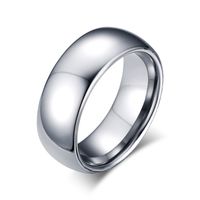 Wholesale 8mm Tungsten Steel Silver Plain Wedding Band Simple Promise Rings Free Engraving