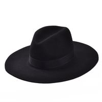 Modischer Unisex Fedora Hut mit breiter Krempe und Goldkette f/ür Damen Wolle Classic Jass Hut