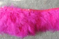 Wholesale yards hot pink Marabou feather trim fringe fuchsia turkey feather trim fringe for event supplies decor
