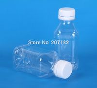 Wholesale 250pcs ml Square PET Transparent Safety Cap Food Grade Liquid Bottles Plastic Bottle High Transparency