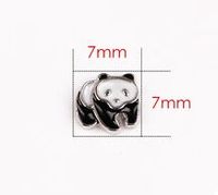 Wholesale 20PCS Animal Panda DIY Accessories Alloy Charms Fit For Glass Magnetic Memory Floating Locket Pendant