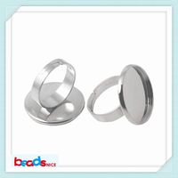 Wholesale Beadsnice ring blanks brass adjustable ring base for jewelry making semi mount ring setting round ID9541