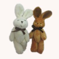 Wholesale Retail H cm Plush Mini rabbit bow tie bunny joint animals cartoon bouquet dolls stuffed pendants soft toys