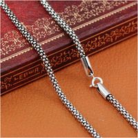 Wholesale Real Pure Sterling Silver necklace Women men Italy chain retro vintage brand Jewelry MLD307