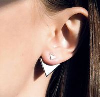 Wholesale Fashion Earrings Jewelry Women Punk Geometric Gold Silver Plated Alloy Triangle Stud Earrings Drop Shipping ER619