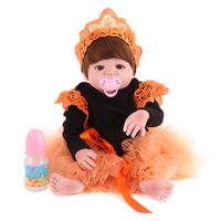 Wholesale 55 cm Silicone Reborn Baby Dolls Lifelike Dolls Girl toy Realistic Full Vinyl Boneca BeBe for children