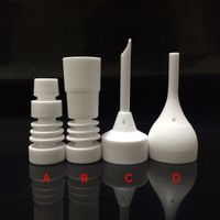 Wholesale 14mm and mm Domeless Ceramic Nails Male or Female Joint Ceramic Nail with Carb Cap VS Titanium Quartz Nail for Glass Smoking Accessories