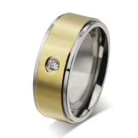 Wholesale fashion CZ ring k gold stainless steel men jewelry engagement ring usa size party dress jewelry