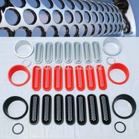 Wholesale Mesh Grille Covers Trims Headlamp Bezel Front Fog Lights Covers Shell Surrounds Kits For Jeep Wrangler jk
