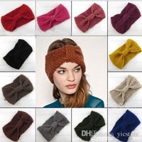 Wholesale Women s Fashion Wool Crochet knot Headband Knit Hair band Flower Winter Ear Warmer dhl fedex