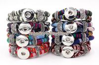 Wholesale New Arrival Colors Classic Chunks Snaps Jewelry Bracelet Ethnic Style Cotton Rope DIY Snaps Jewelry