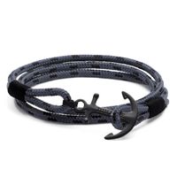 Wholesale 4 size Tom Hope bracelet Eclipse grey thread rope chains stainless steel anchor charms bangle with box and tag TH7