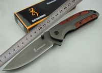 Wholesale Browning DA43 Titanium Folding Knives Cr13Mov HRC Wood Handle Tactical Camping Hunting Survival Pocket Utility Military EDC Hand Tools