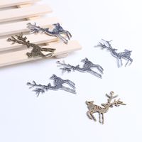 Wholesale DIY Retro Silver Copper Deer Pendant Fit Bracelets Necklace Vintage Charms Metal Jewelry Making w