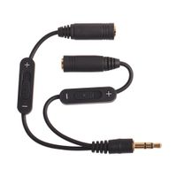 Wholesale 3 mm Male to Female Stereo Audio Y Splitter Adapter audio Cable w Volume Control Audio Extension Cords new hot