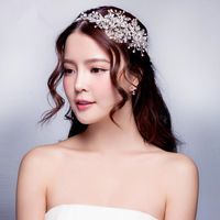 Wholesale 2019 Hot Sale Bridal Hair Accessories Tiara Crown Headband Princess Headpieces Wedding Faux Pearls For Party Banquet