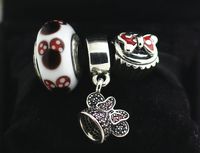 Wholesale 925 Sterling Silver Charms and Murano Glass Bead Set with Charm Box Fits European Jewelry Charm Bracelets Hat