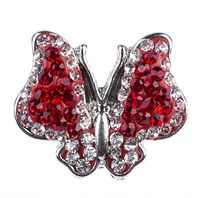 Wholesale NSB2194 Fashion Butterfly Snap Jewelry Snap Buttons for Buttons Jewellry Fashion DIY Charms Crystal Snaps Metal Buttons