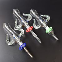 Wholesale Nectar Collector With Titanium Tip Quartz Tip Plastic Keck Clip mm Glass Pipe Oil Rig Concentrate Pipes For Smoking Pipes