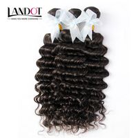Wholesale 4Pcs Inch Indian Virgin Hair Deep Wave Grade A Unprocessed Indian Curly Remy Human Hair Weave Natural Color Extensions Double Wefts